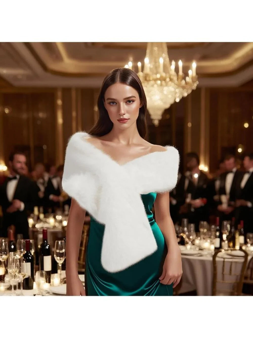 Chic Faux Fur Shawl Wrap for Women | Sleeveless Winter Neck Warmer & Bridal